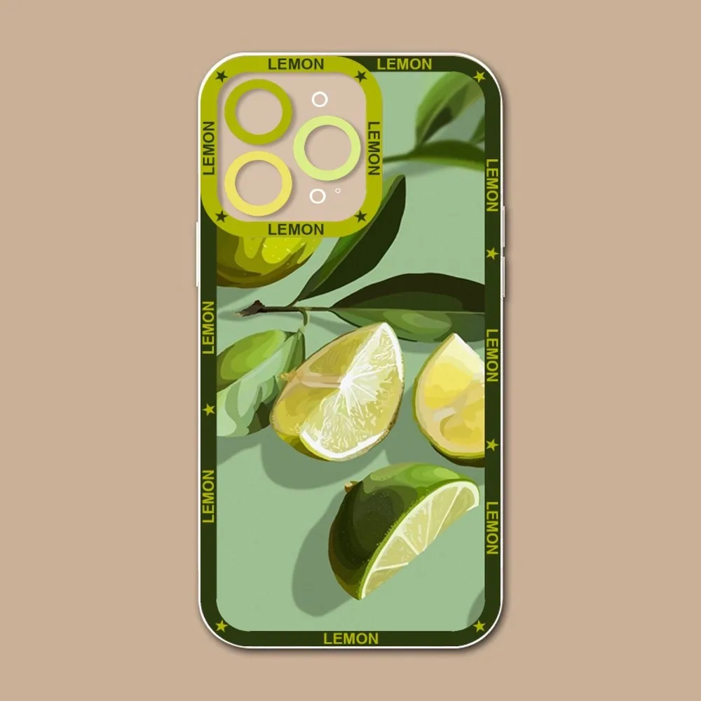 Summer Green Leaves Fruit Lemon Phone Case Phone Case For IPhone 11 12 13 Mini Pro Max 14 15 Pro Max Case Shell Funda Cover