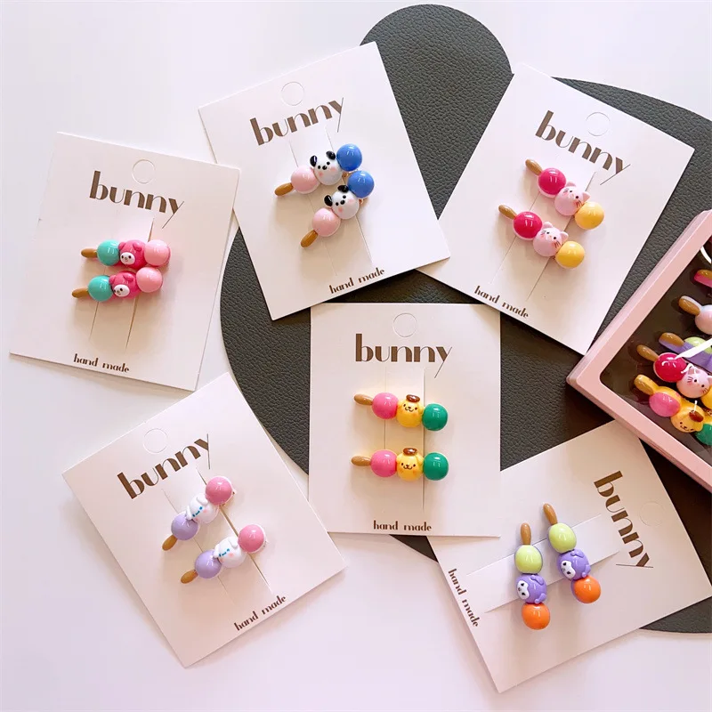 2Pcs/Set New Girls Cute Hair Clips Cartoon Hairpins For Girl Small Bangs Clips Kids Baby Side Clips Barrettes Hair Accessories