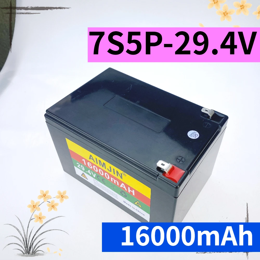 

Brand New 24V 7S5P 29.4V 16000mAh High Power 18650 Lithium Ion Battery with BMS for Electric Bicycles, Electric Boats, Tricycles