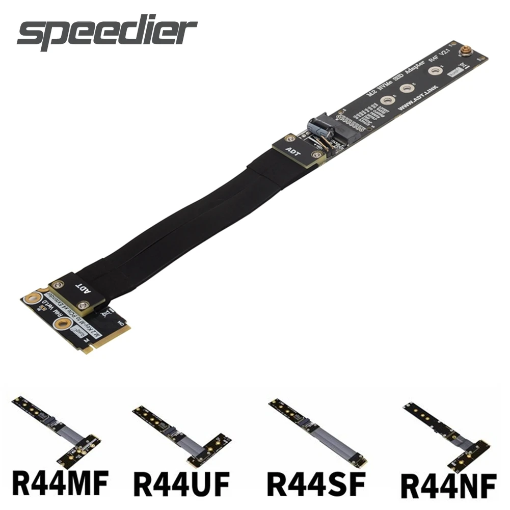 

ADT-Link M.2 NVMe to M.2 NVMe SSD Riser Cable Solid Drive Extension Cable Turn Angle M2 MKey Riser Card STX Motherboard Extender