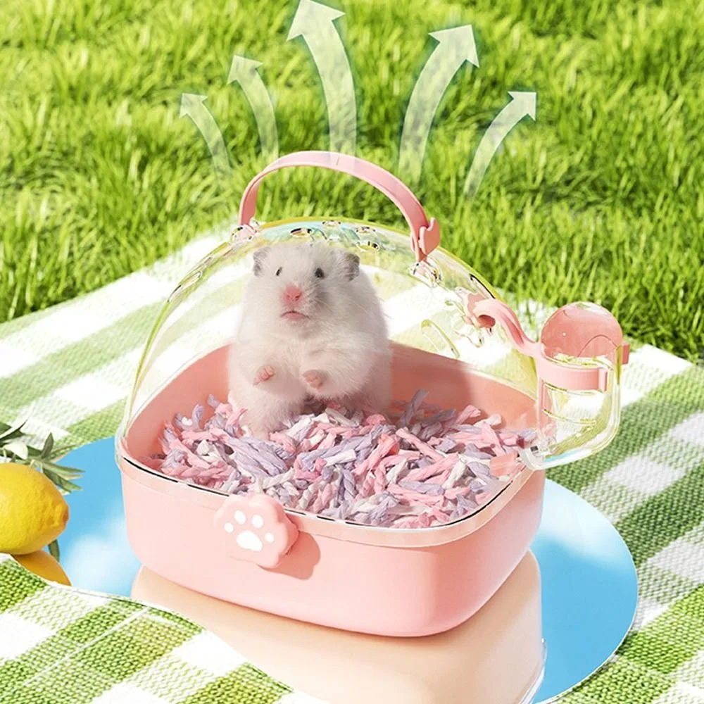 

Portable Transparent Pet Carriers Cage Ventilated Escape-Proof Travel Pet Cage Breathable with Water Bottle Pet House Car Travel