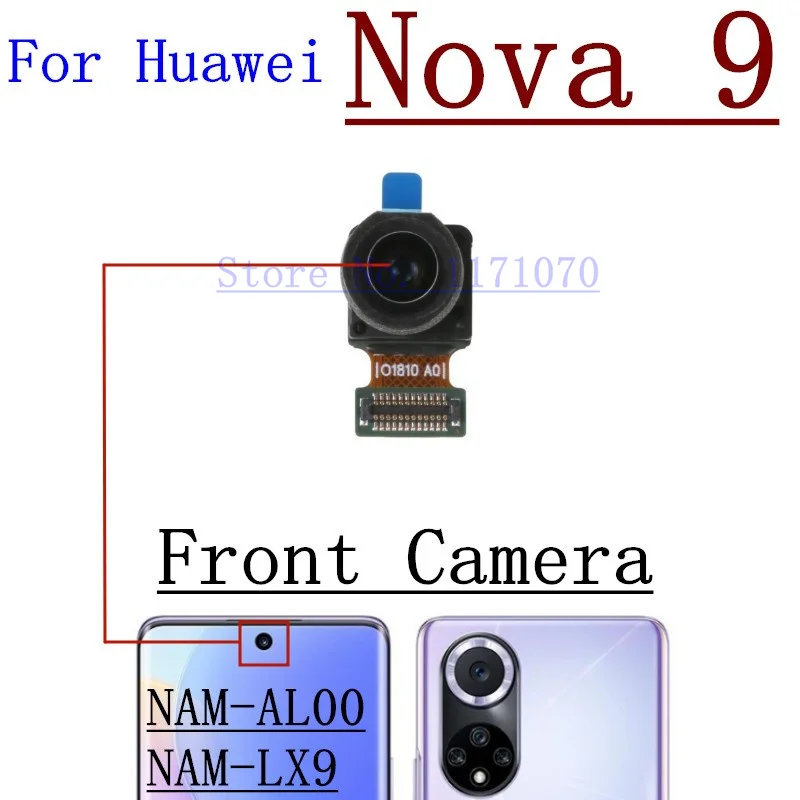 Rear Camera For Huawei Nova 9 SE 9SE Original Back Ultrawide+Depth+Macro Front Selfie Samll Camera Flex Cable Parts