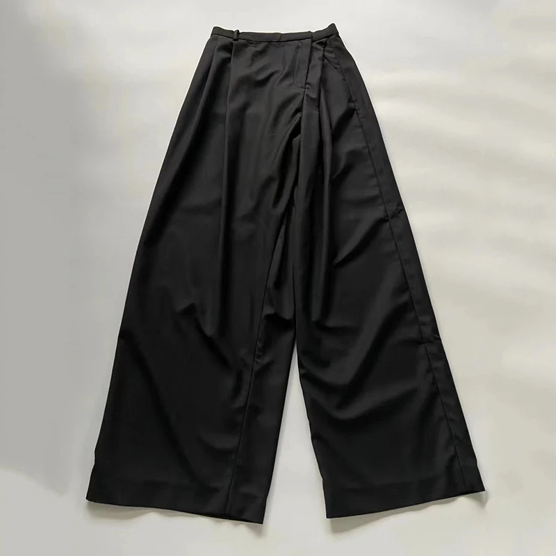 Women's high-waisted wide-legged pants, casual loose trailing pants, fashionable versatile pants, fall, new, 2024, y2k