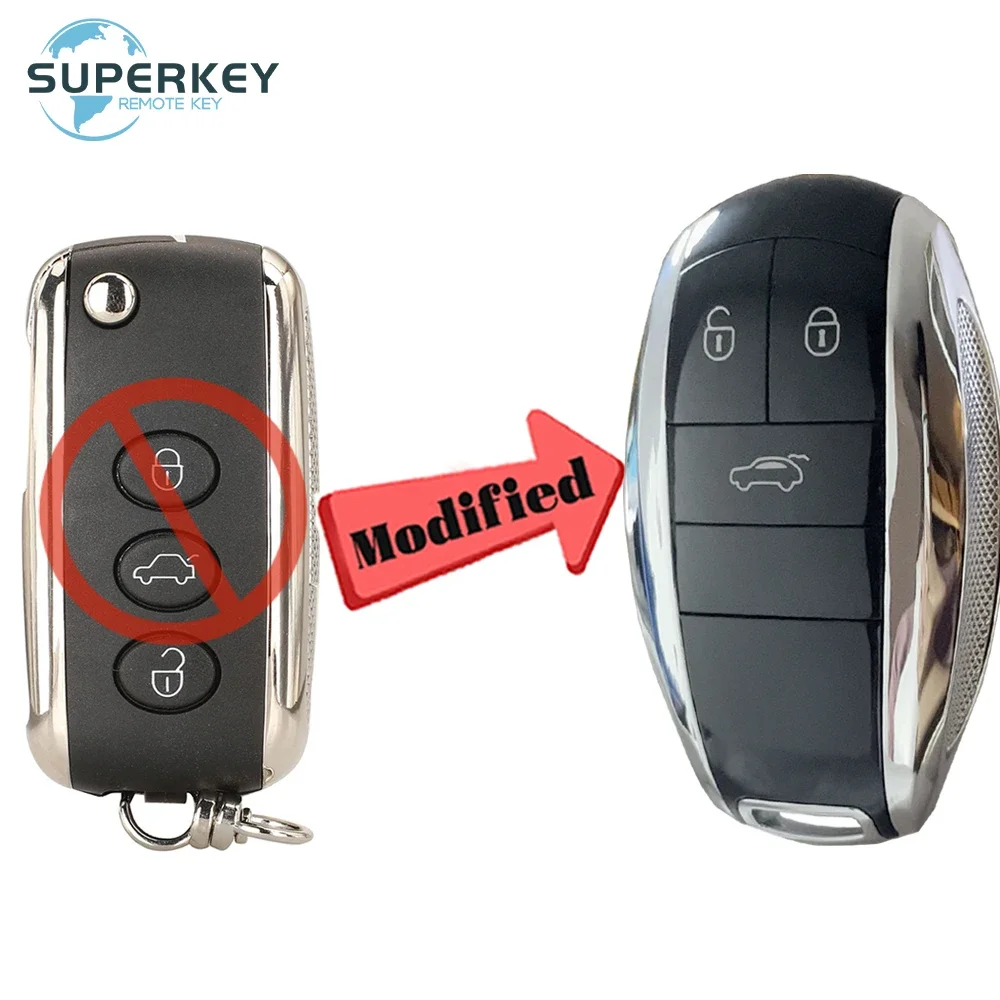 SUPERKEY KR55WK45032 315MHz 433MHz 46 Chip With Keyless Flip Smart Car Key For Bentley Continental GT Flying Spur