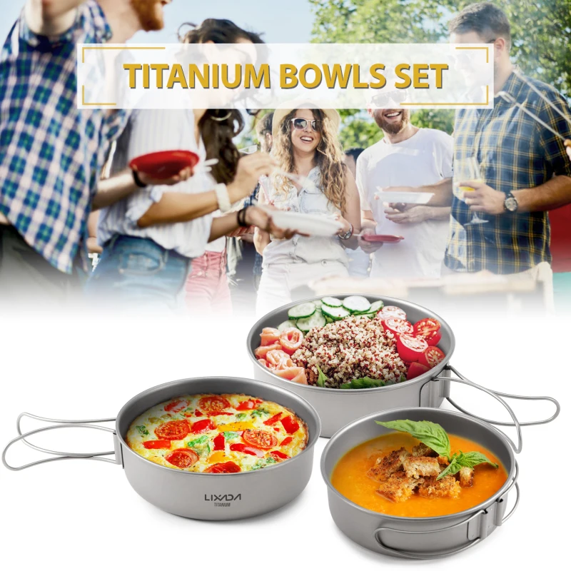 Lixada Titanium Bowls Ultralig - đánh giá và giá Mess Kit Titanium