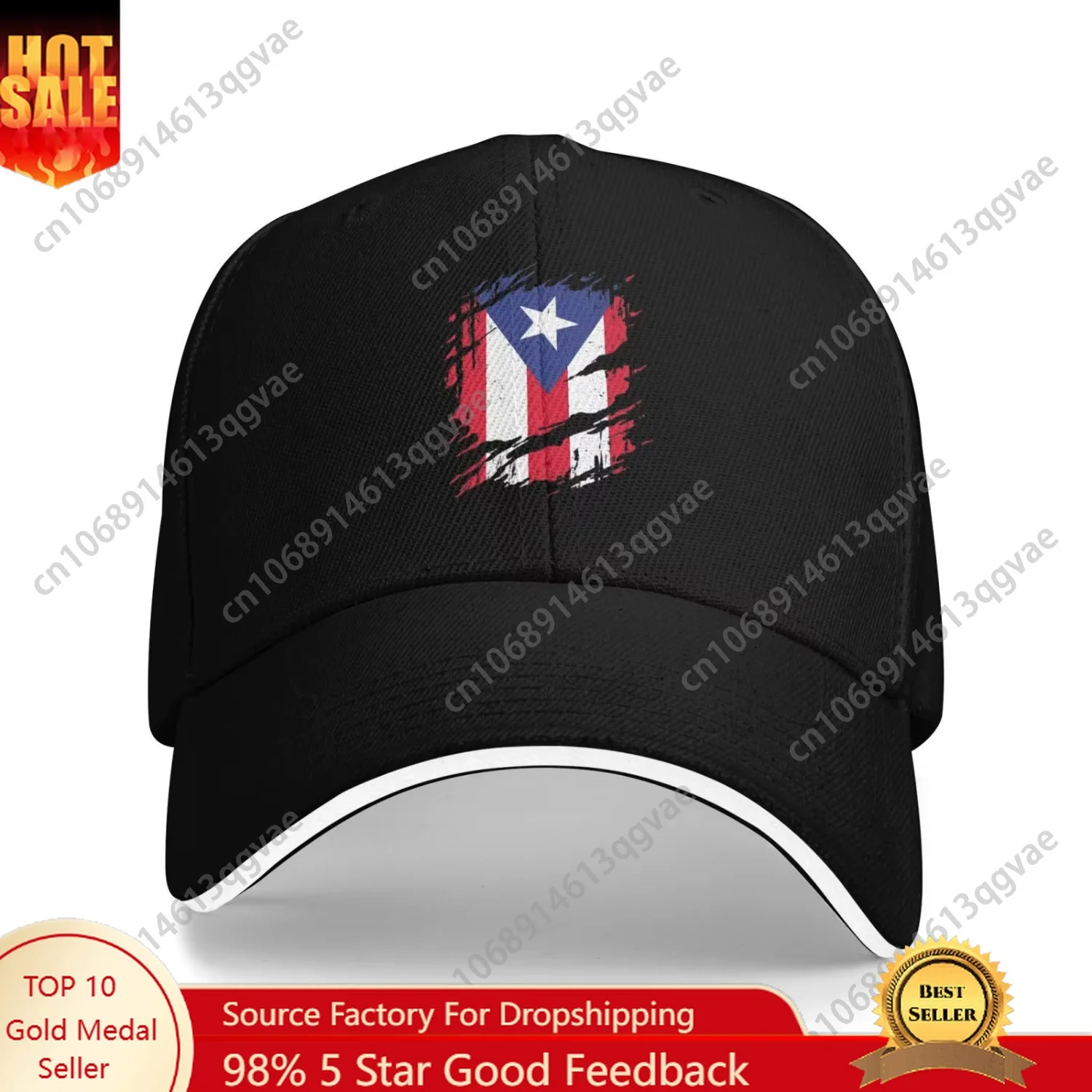 

Puerto Rico Flag Print Cap Outdoor Baseball Caps Snapback Adjustable Cap Luxury Hat Polychromatic Winter Hat Men's Hats Women's