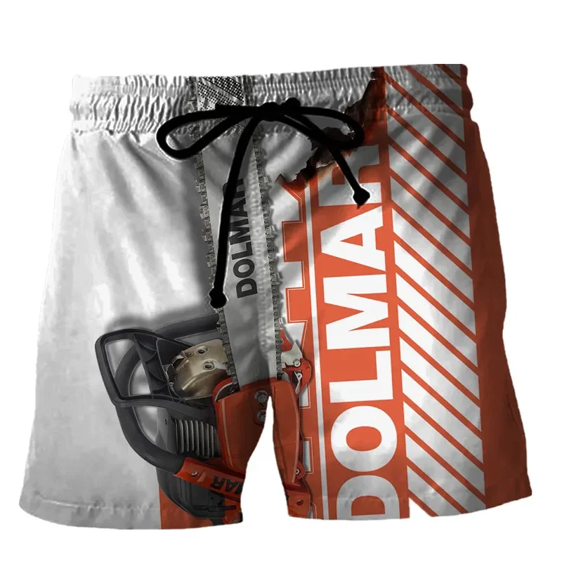 Fashion summer beach pants power tools chainsaw 3D full printing casual shorts unisex Harajuku street sports shorts