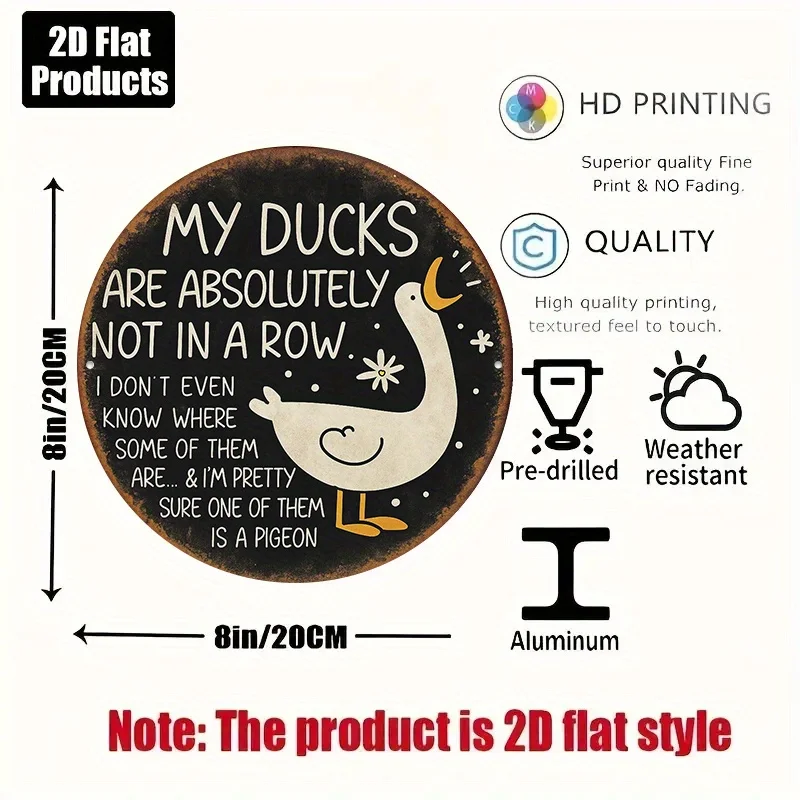 2D Flat, 2D Flat - 1pc Funny Duck Wall Decor - 