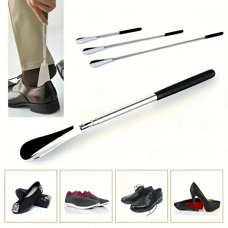 Retractable Shoehorn Shoe Horn Stainless Steel Shoehorn Long Handle Shoehorn Durable Shoe Accessory Lifter Shoes Spoon Shoehorn