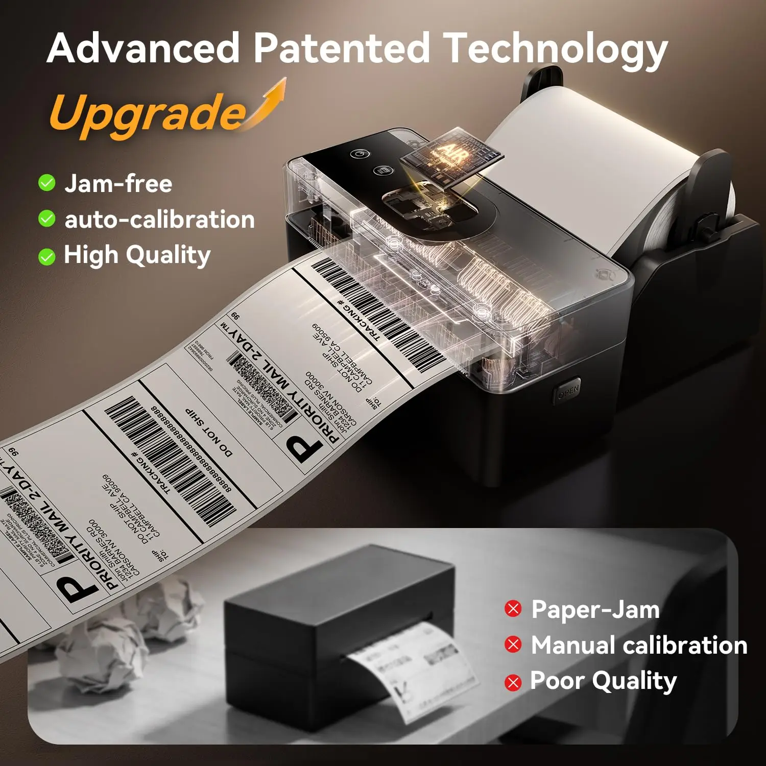 PM64Air Shipping Label Printer 4x6 Thermal, Wireless Thermal Printer With AirPrint & WiFi