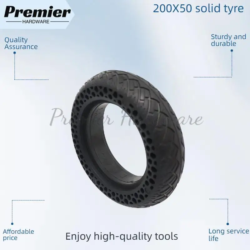

200X50 Tire 8 Inch Solid Tyre for Electric Scooter Accessories Explosion-proof Tubeless Tyres Bee Hive Holes Shock Absorption