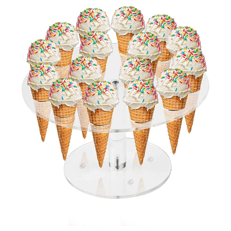 Support de cône de crème glacée transparent, présentoir de cône de gaufre et de bonbons, support de pop-corn de sushi de rouleau de main T1, nouveau