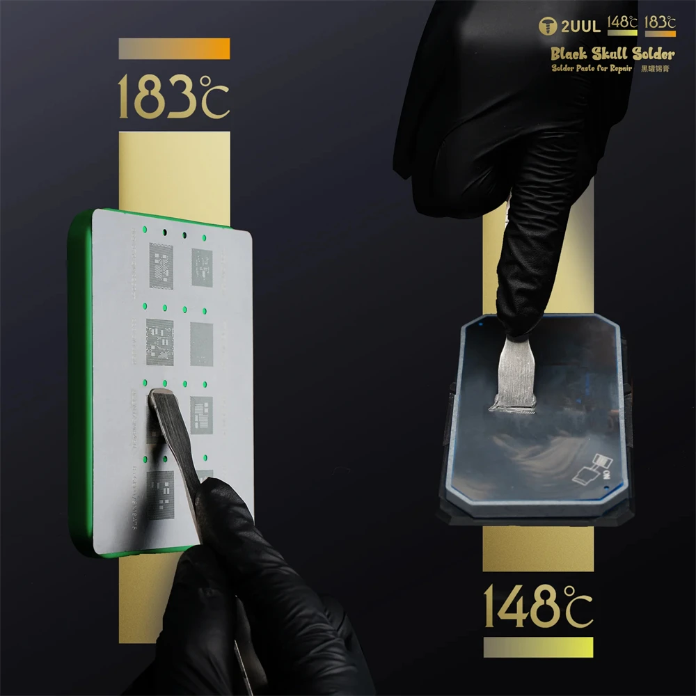 2UUL Zwarte schedelsoldeerpasta Hoge kwaliteit 183 ℃ /148 ℃   blikken pasta voor mobiele telefoon NAND CPU chip moederbord middenlaag BGA gereedschap
