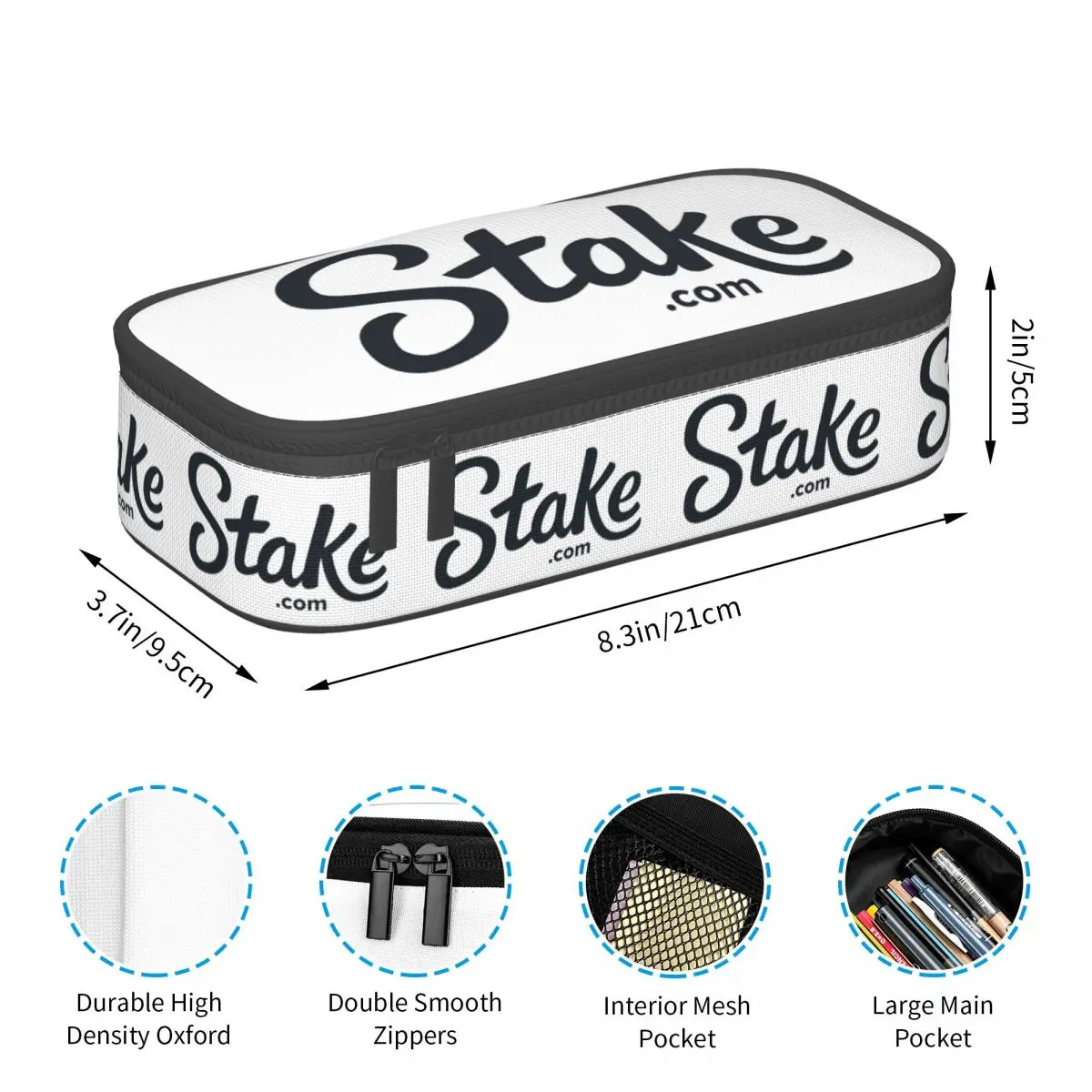 Stake Crypto Casino 연필 케이스 Studen 선물 펜 상자 연필 가방 문구 용품 펜 홀더 가방