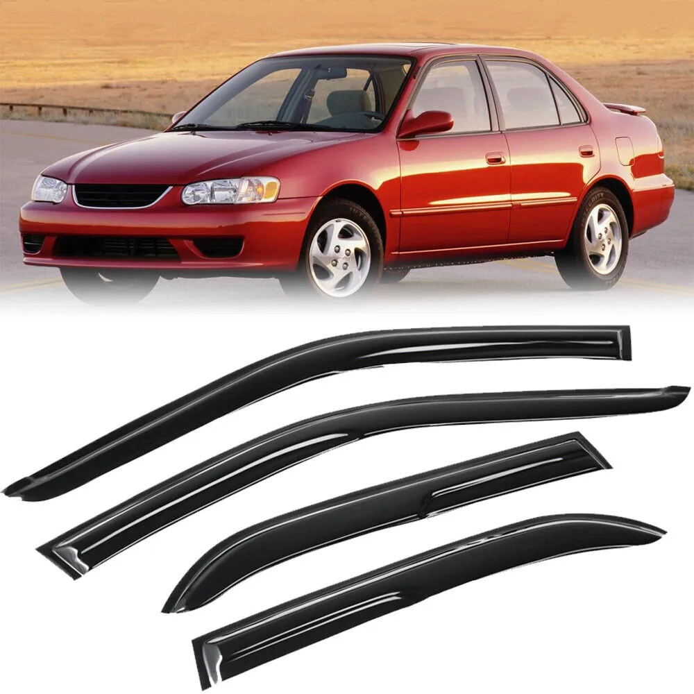 

For 1998- 2002 Toyota Corolla 3D Wavy Mugen Style Window Visor Vent Rain JDM