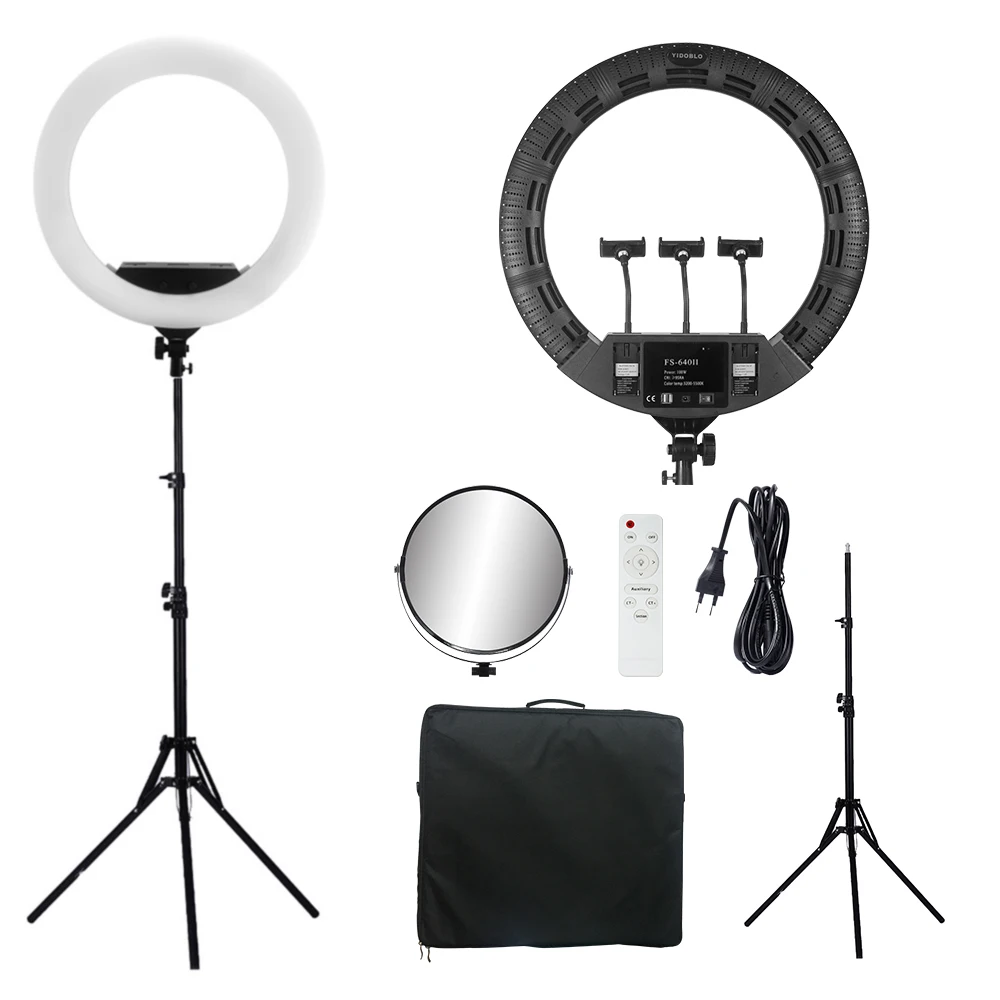 Professional 22inch Led Ring Lamp 100W Yidoblo FS640II Ring Lights with Tripod for Makeup Tattoo Video Photo Studio Stream CRI95