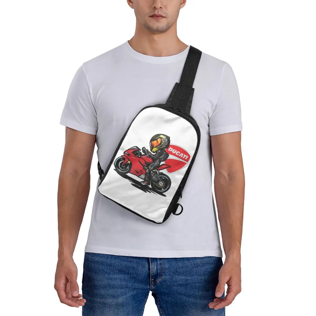 

Ducati Chest Bag Crossbody Backpack Sling Shoulder Bag For Men Traveling Hiking Daypack