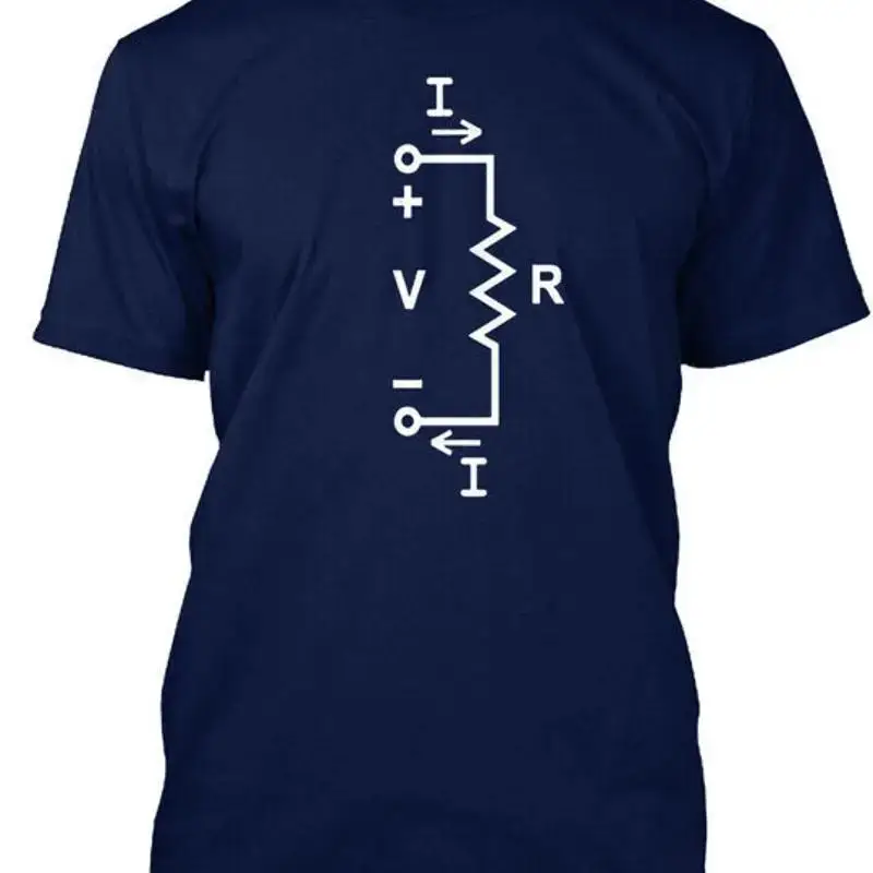 Ohms Law Diagram Electrical Engineer Physics Math T Shirt Made in USA Size S 5XL