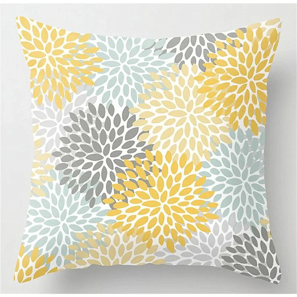 Yellow cushion pillowcase 40x40, 45x45, 50x50, 60x60. Square pillowcase, sofa cover. Home Decor Pillowcase.