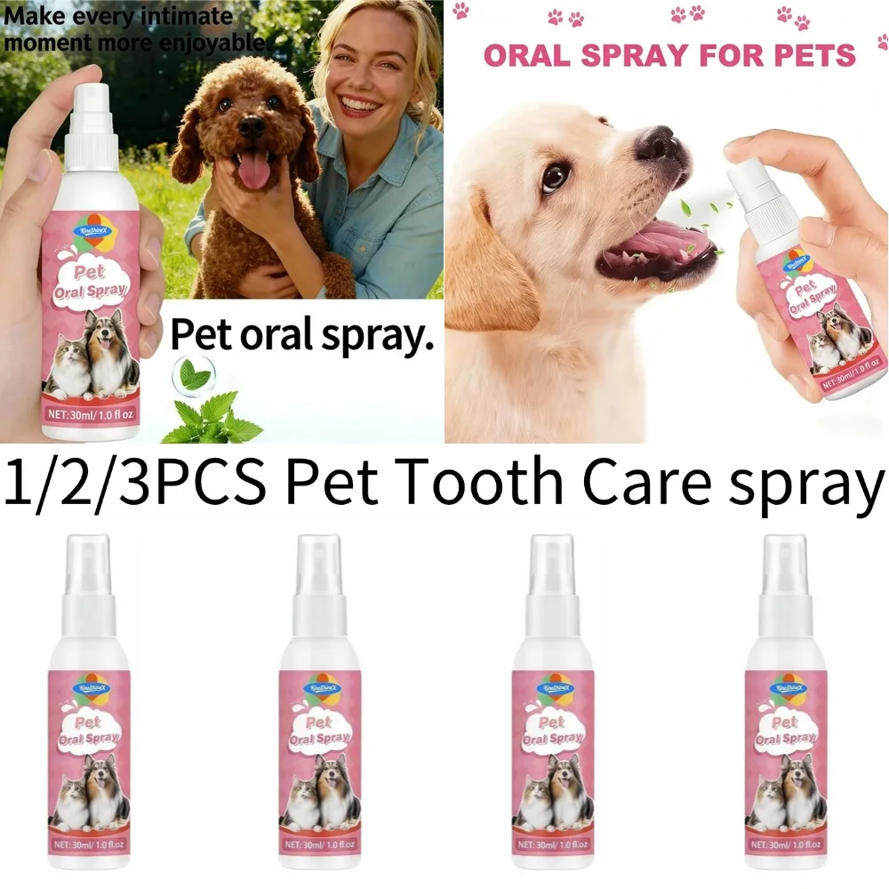1/2/3pcs Pet Care Spray Cat Dog Mouth Spray Anti Odor Fresh Mouth Deodorant Pet Toothpaste And Oral Spray Remove Tartar 30ml