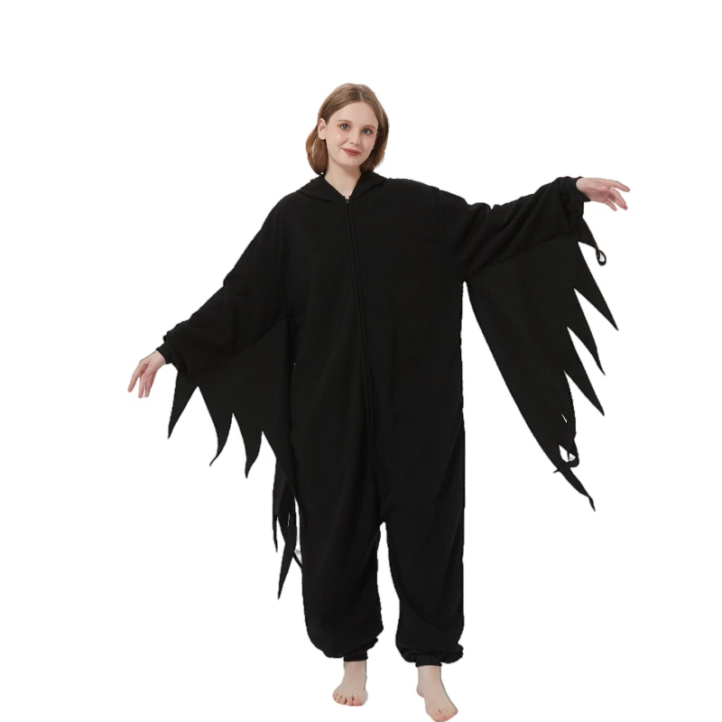 Traje de Mothman con cremallera XXL para adultos, mono de animales Kigurumi de lana para Cosplay, pijamas, disfraz de dibujos animados para