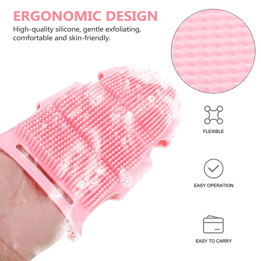 2Pcs Premium Silicone Body Scrubber Set Exfoliating Bath Mitt for Arms Legs Chest Back Gentle Skin Care Bathing Accessory