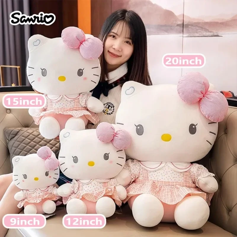 Sanrio Hello Kitty Anime Kuromi Melody Cartoon Cute Plush Stuffed Toys Soft Pillow Plushies Keyring Doll Birthday Gifts For Girl