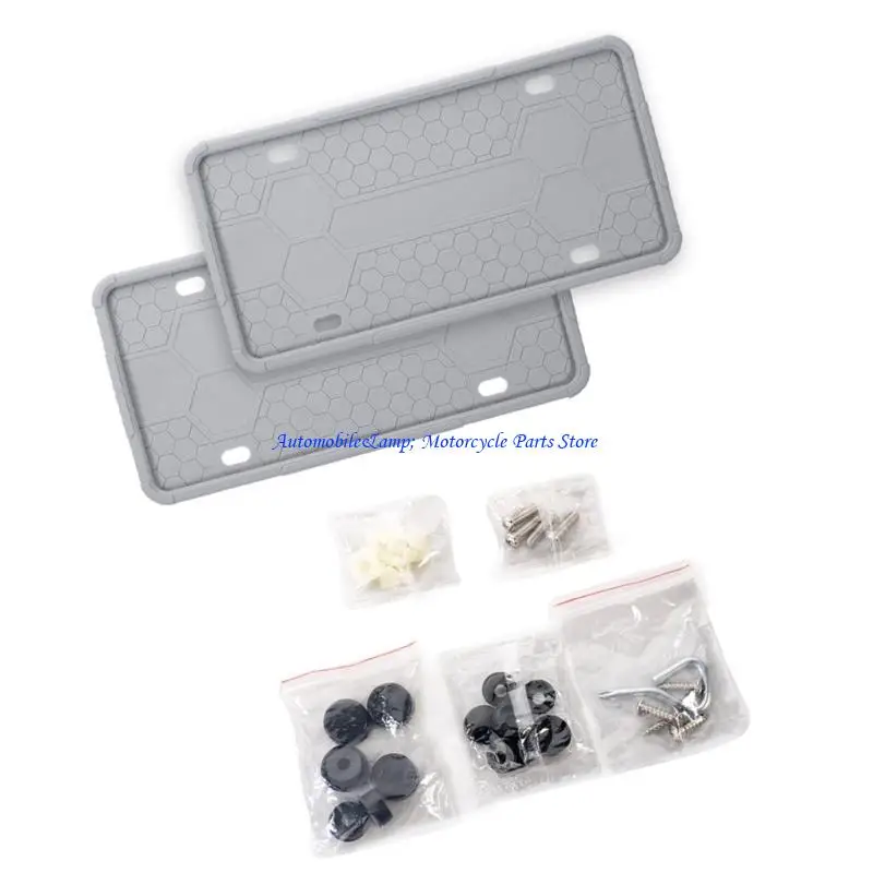 H7BD Weatherproof Flexible License Plate Bracket Support For Vehicles In Rainy Climates Prevents Rust And Noise 2PCS Pack