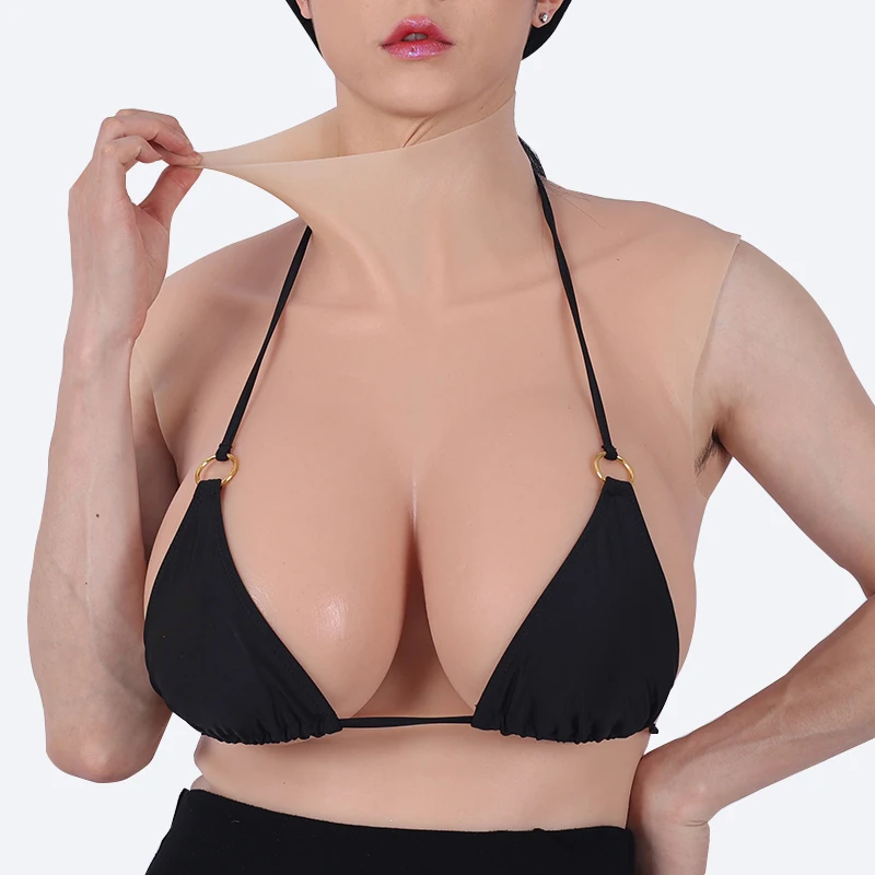 ROANYER Transgender Silicone Fake Breast forms For Crossdresser Boobs Male To Female Cosplay Long Version C G H Cup Drag Queen