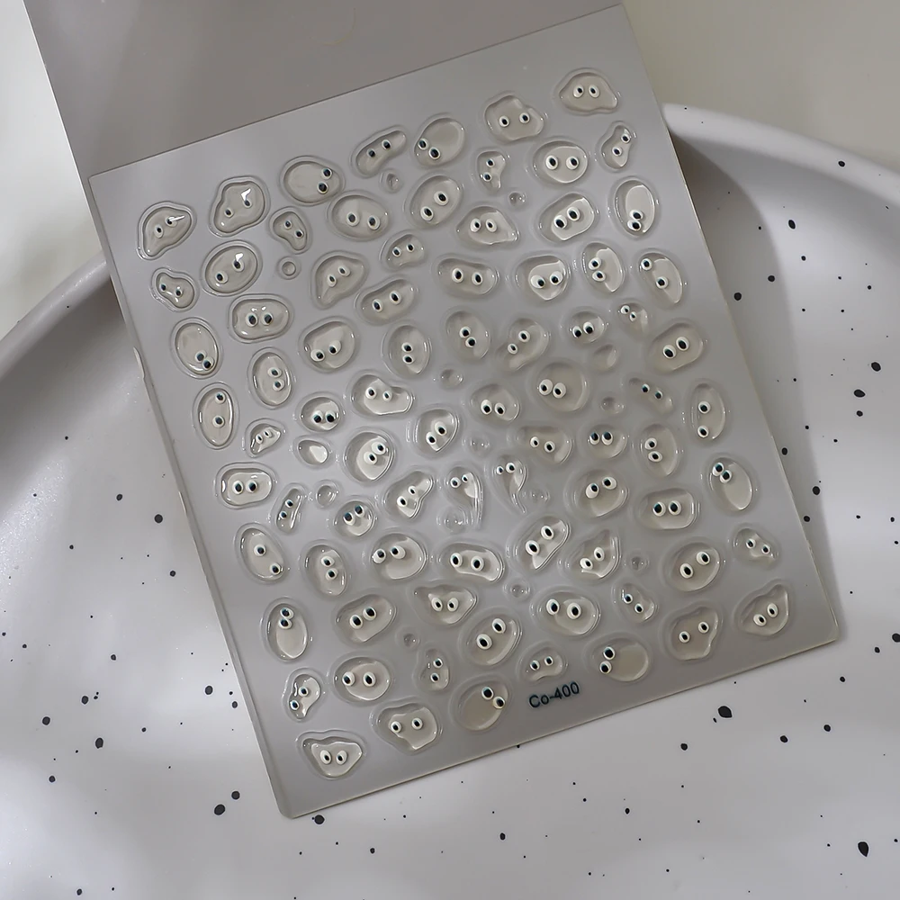 Autocollant pour ongles, gouttelette d'eau, petit œil, Super mignon, Texture gelée, autocollant pour ongles d'étudiant, jouet pour enfants, 1 pièce