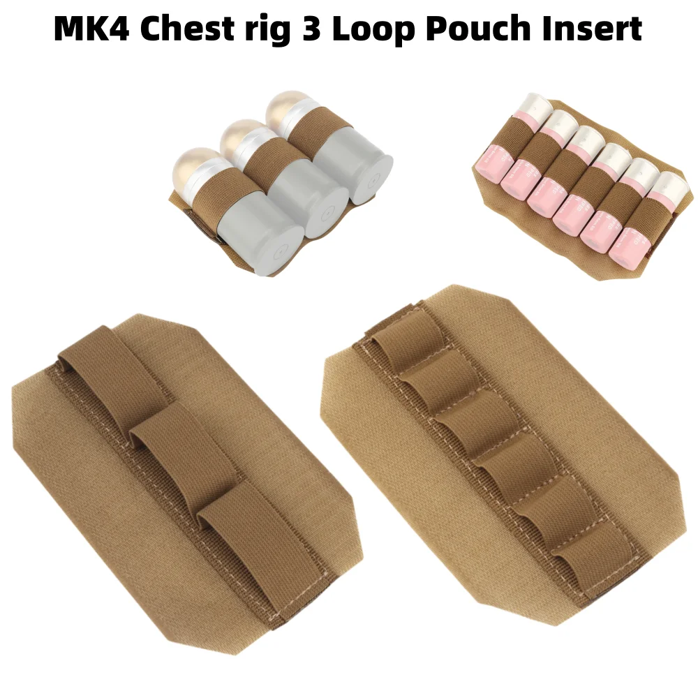 Portable Tactical Loop Panel Drop Pouch Insert 3 Hole Bulk Bullet Organizer Storage Bag For MK2 MK3 MK4 Chest Rig Hunting Vest