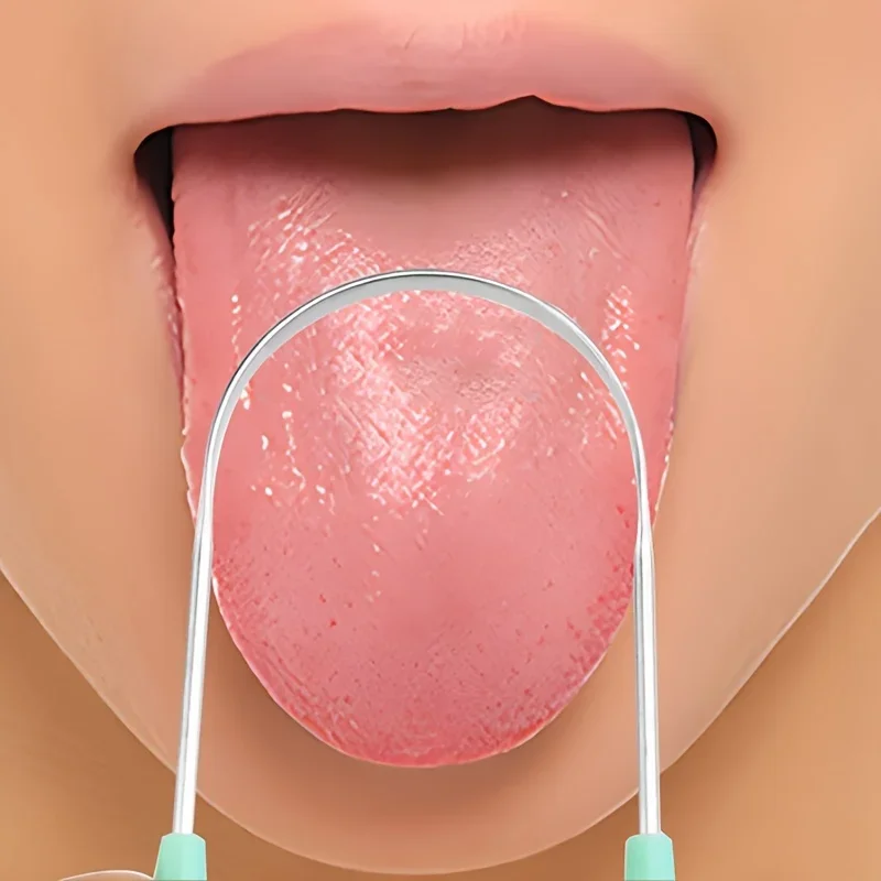 1/2pcs Stainless Steel Tongue Cleaning,Effective Oral Care with Tongue Scraper, Brush, Clearing Tool  for Bad Breath Reduction