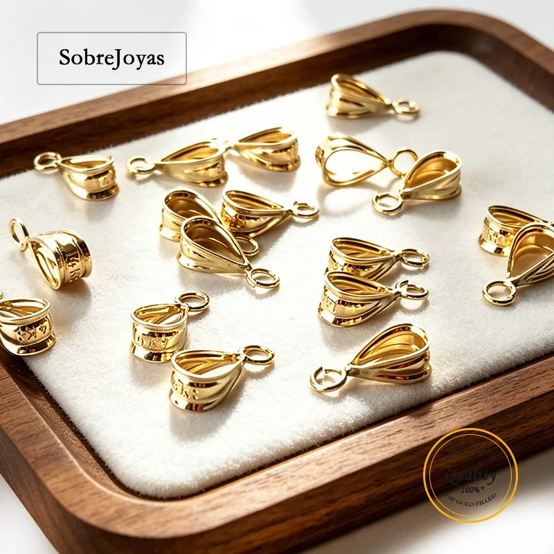 14K Gold Filled Small Bails with Open Parallel Ring Gold Filled Small Bails Open Bail Charm Bail Pendant Bail Jewelry Findings