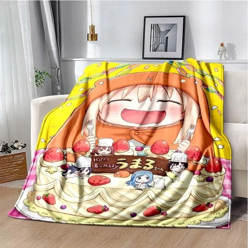 H-Himouto! Umaru-chan Flannel Soft Warm Blanket Retro Blanket Bed Bedroom Living Room Sofa Travel Picnic Blanket Birthday Gifts