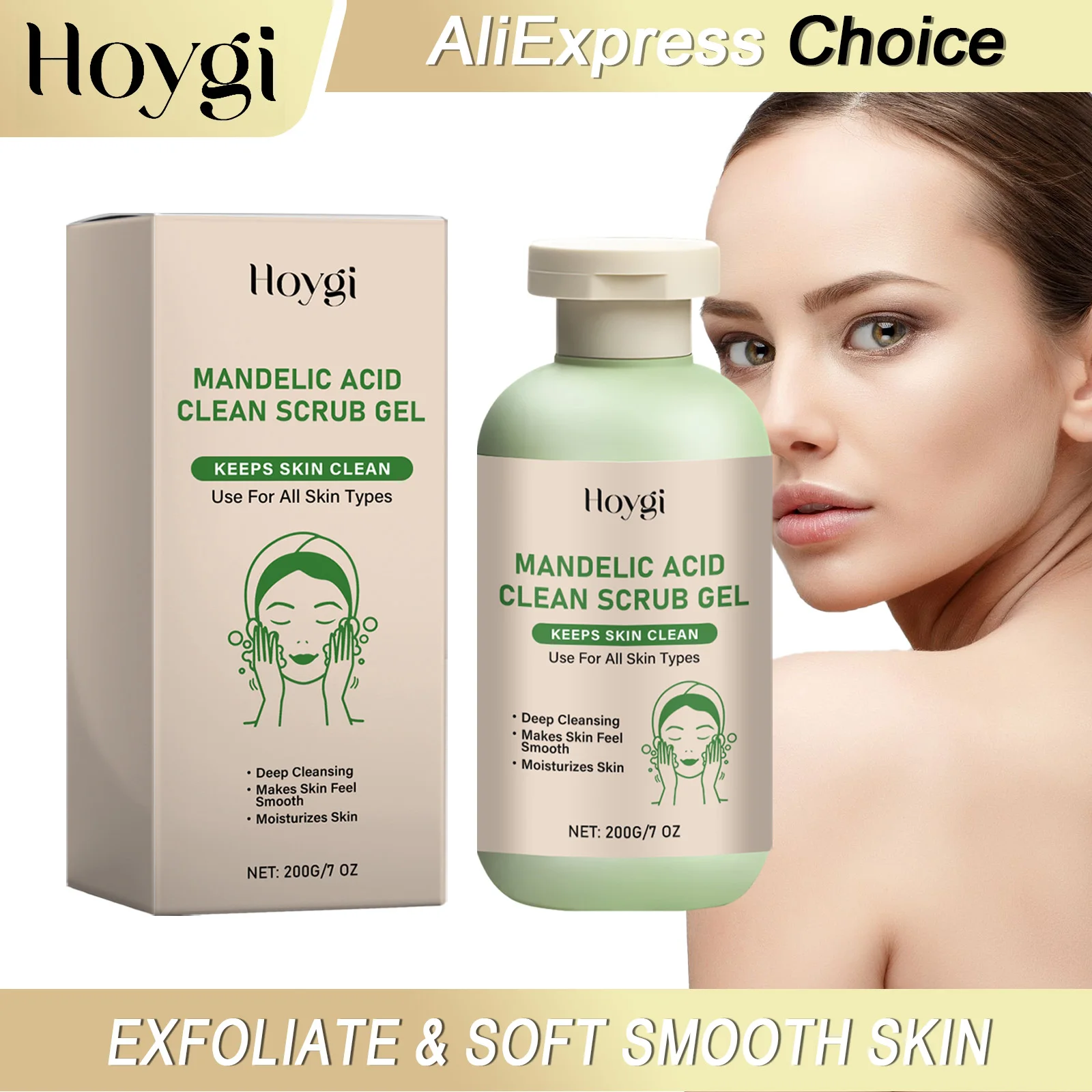 HOYGI Aloe Vera Exfoliating Gel Dead Skin Removal Deep Cleansing Pores Smooth Moisturizing Reduce Dryness Oil Control Skin Scrub