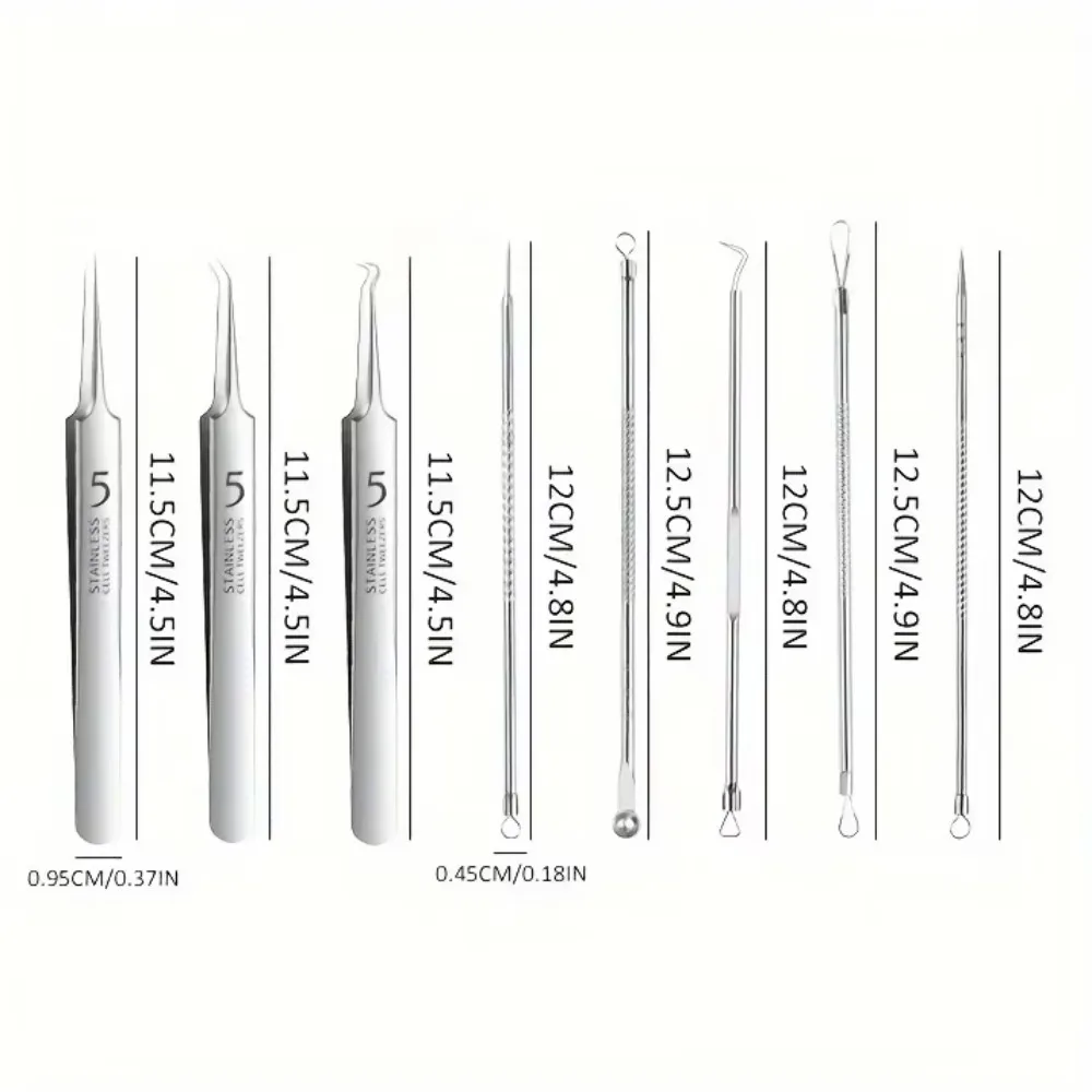 8Pcs Stainless Steel Skin Care Tools Set, Multi-functional Blemish Care Kit for Home Beauty Use