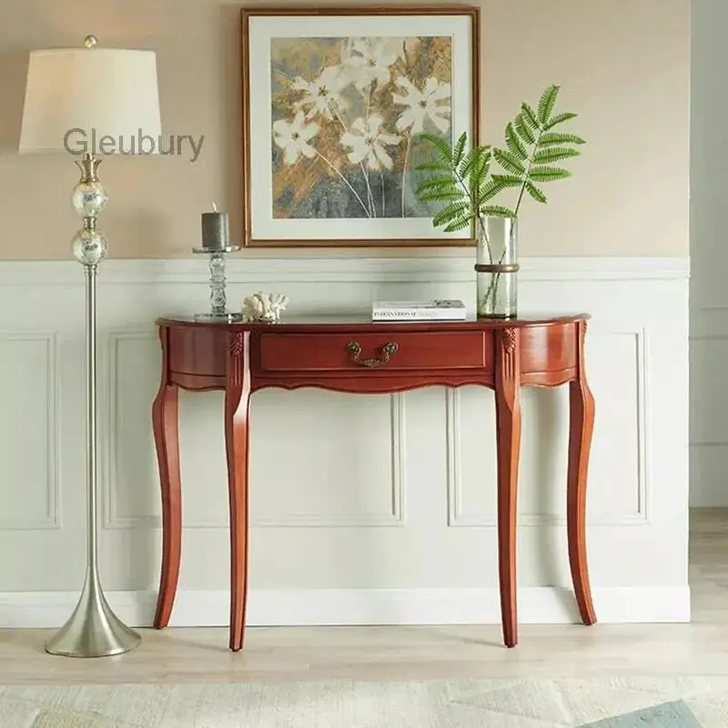 European Vintage Console Table Luxury Beauty Modern Simple Console Table Entrance Hall Living Room Tavolo Salotto Furniture image 6