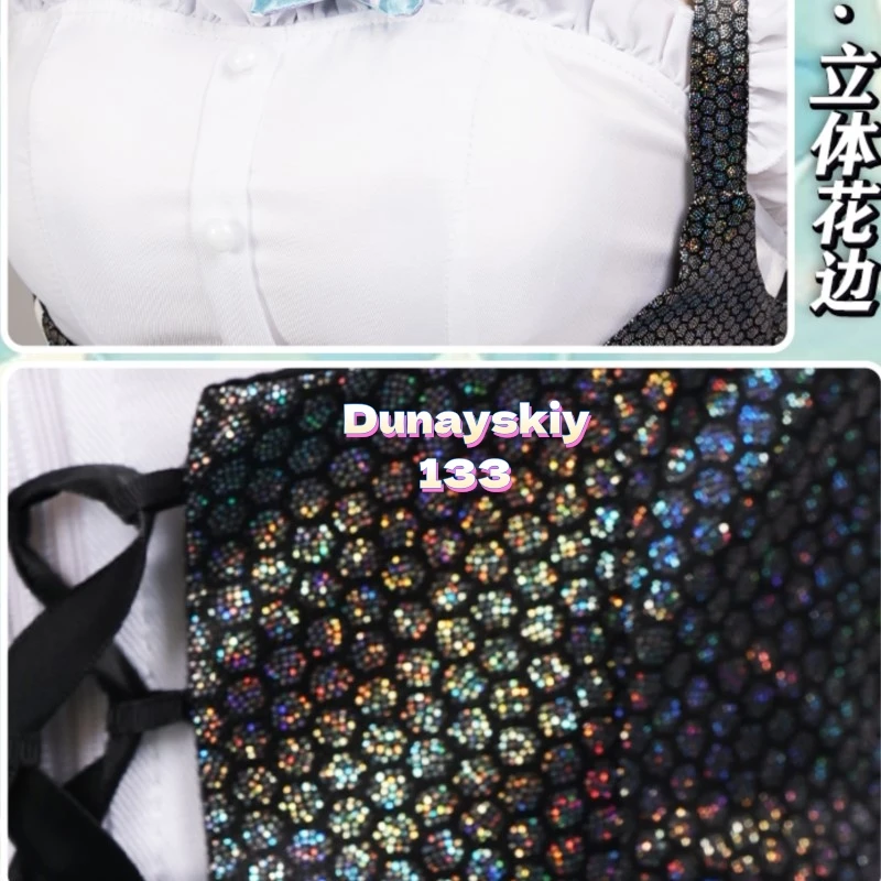 أزياء حورية البحر الصغيرة التأثيرية للنساء فستان الخادمة NIKKE آلهة النصر x معرض مقهى ملابس الهالوين الأنيمي