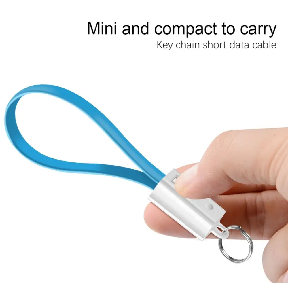 Portable USB Cable Keychain Type C Micro usb Data Short Cables For Mobile Phone Mini Key Chain Charger Cord Wire