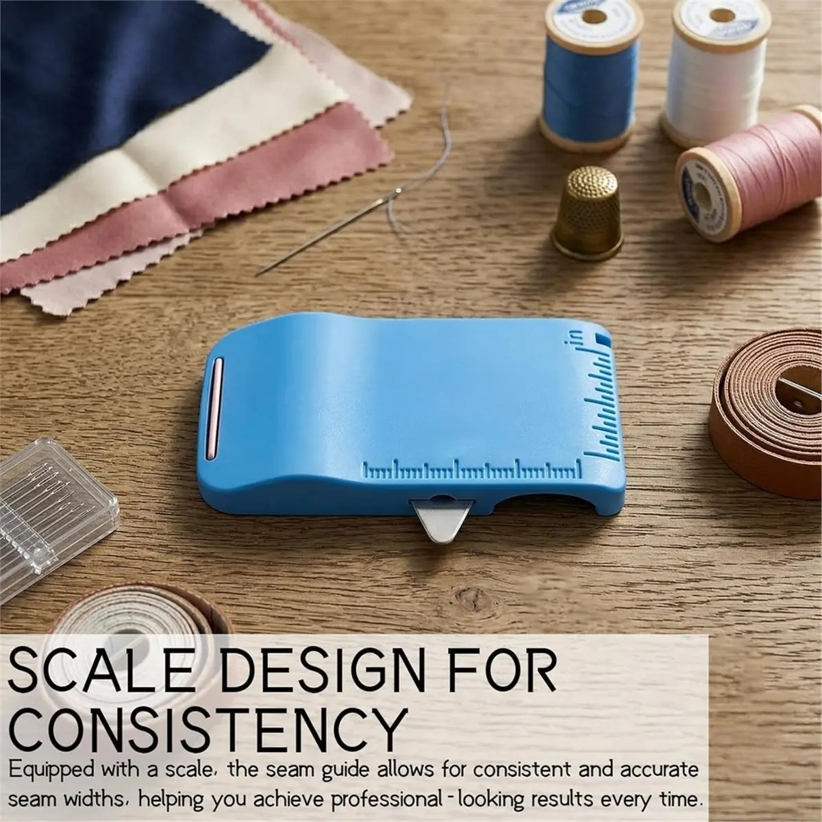 Multi-use Gear Multifunctional Magnetic Seam Guide, Built-in Seam Ripper & Edge Guide, Dual-Scale Marking Sewing Machine Guide (