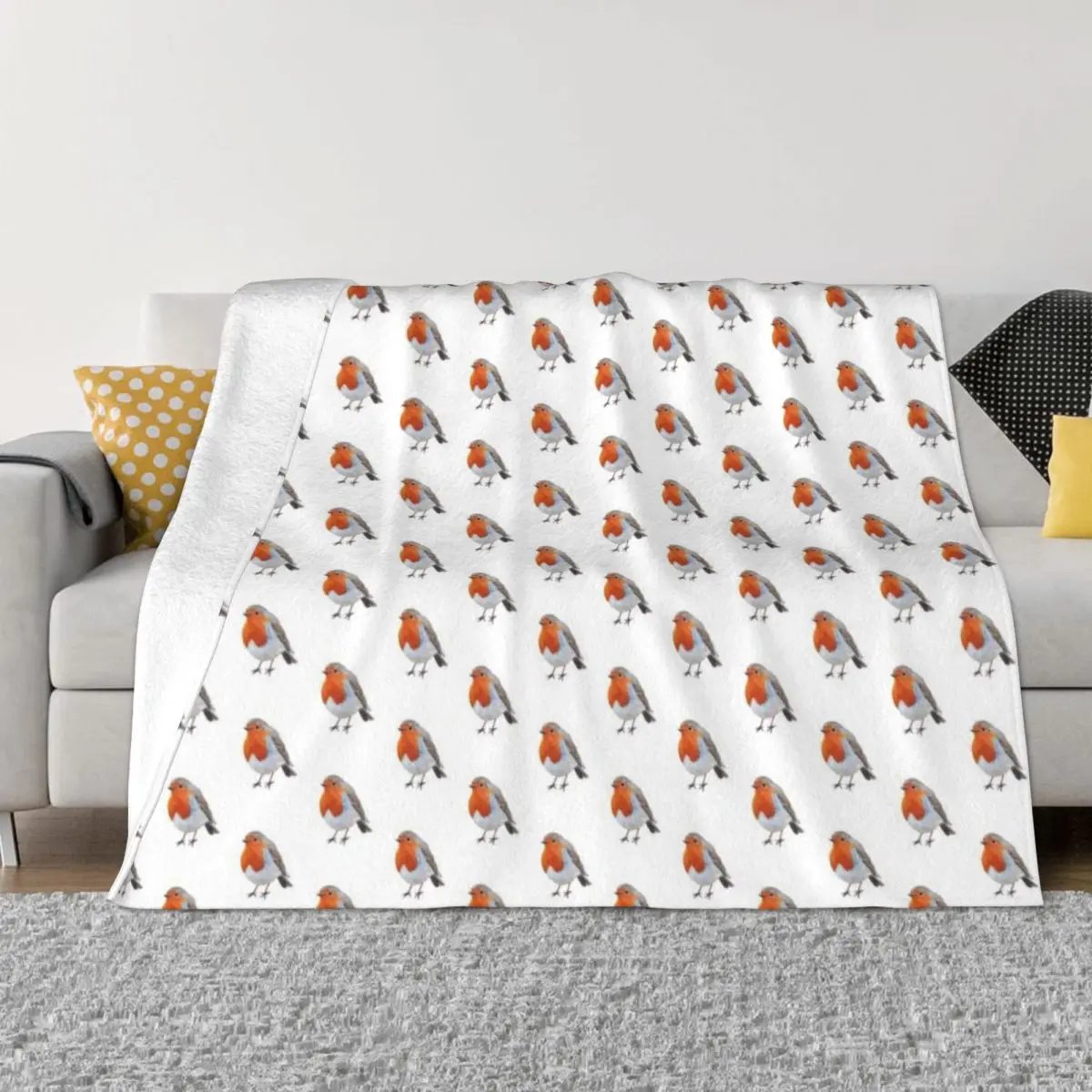 

English Robin Bird Throw Blanket Tourist blankets and throws Blankets