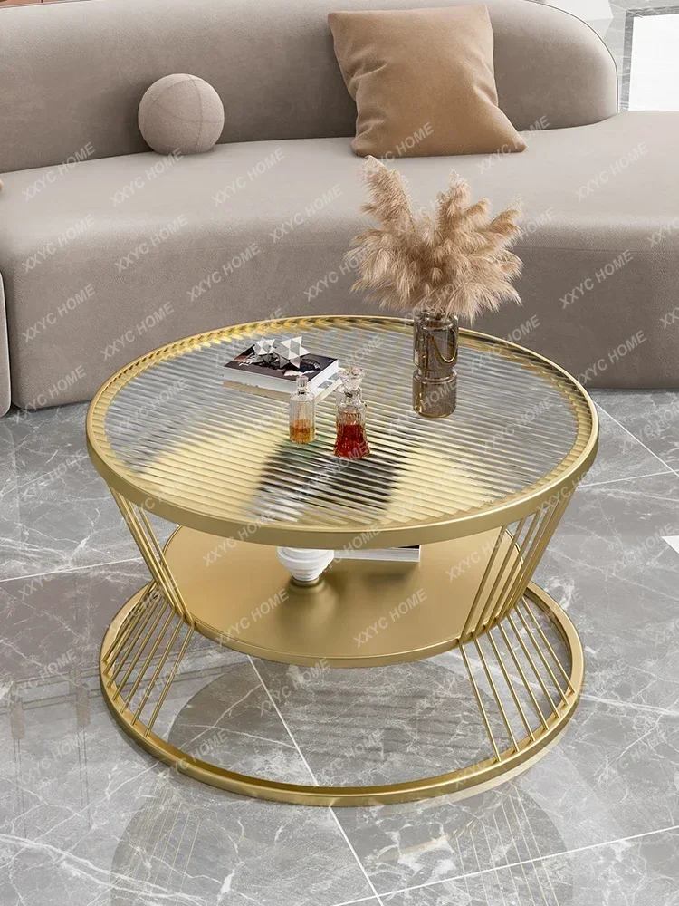 

Round Changhong Glass Tea Table, Simple Modern Tea Table, Light Luxury Creative Tea Table