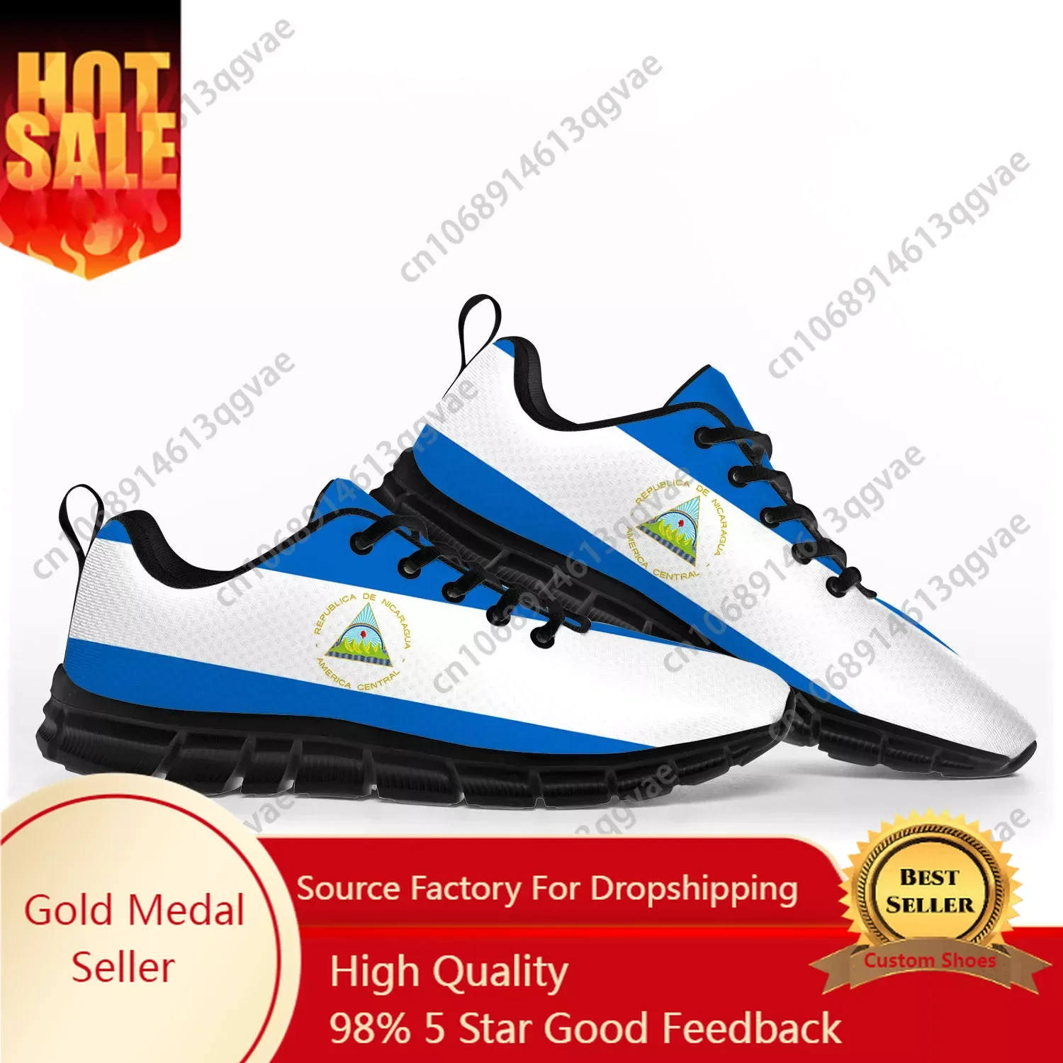 Nicaraguan Flag Sports Shoes Mens Teenager Womens Kids Children Sneakers High Quality Couple Shoes Nicaragua Casual Custom