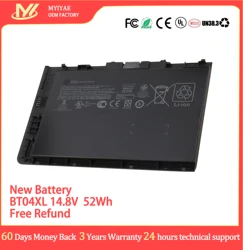New Laptop Battery 14.8V 52WH BT04 BT04XL BA06 BA06XL For HP EliteBook Folio 9470m 9470 Notebook Battery BT04XL