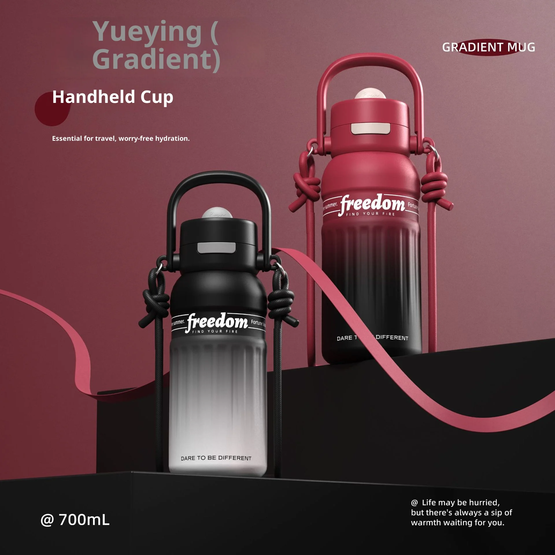 Thermos Cup Large-capacity Straw Water Cup, Women's 2025 New Model High Appearance Level Cup Outdoor Portable Men's Water Bottle