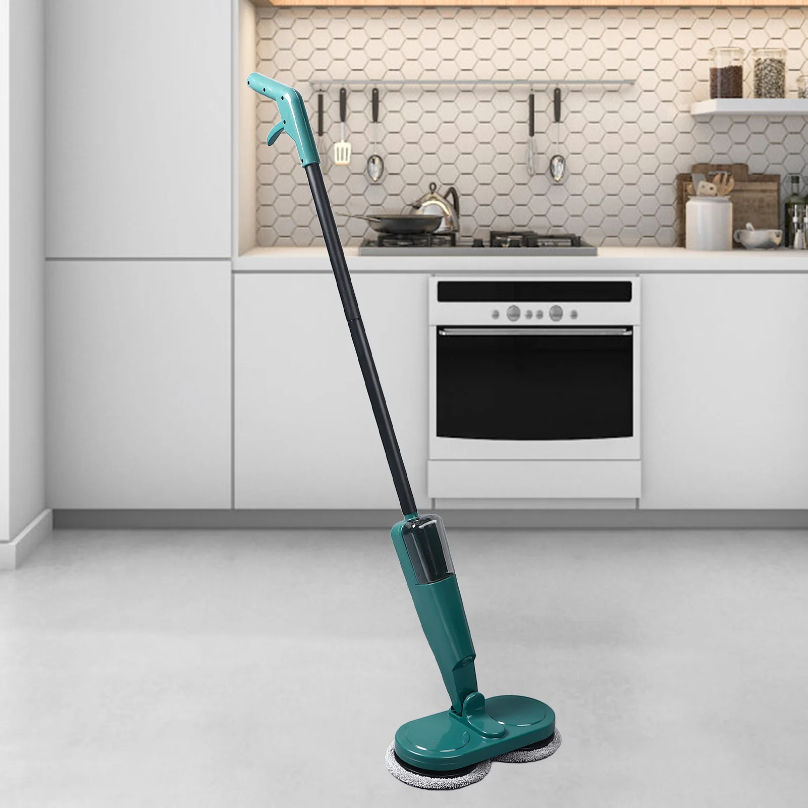 Elektryczny mop akumulatorowy, lekki, bezprzewodowy mop elektryczny z rozpylaczem wody do podłóg z twardego drewna, płytek i marmuru.