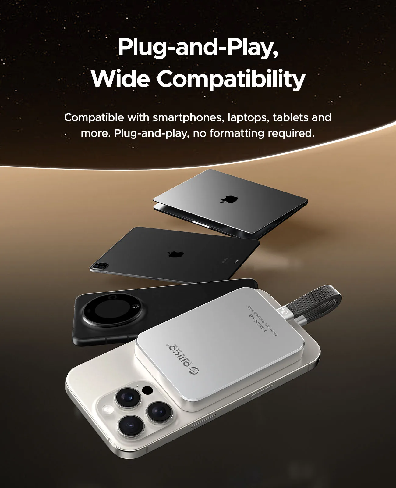 ORICO 560MB/S SSD portatile USB3.2 PSSD 480GB SSD esterno per iPhone 17 16Pro/Max ProRes 4K ProRes K5MINI-VB