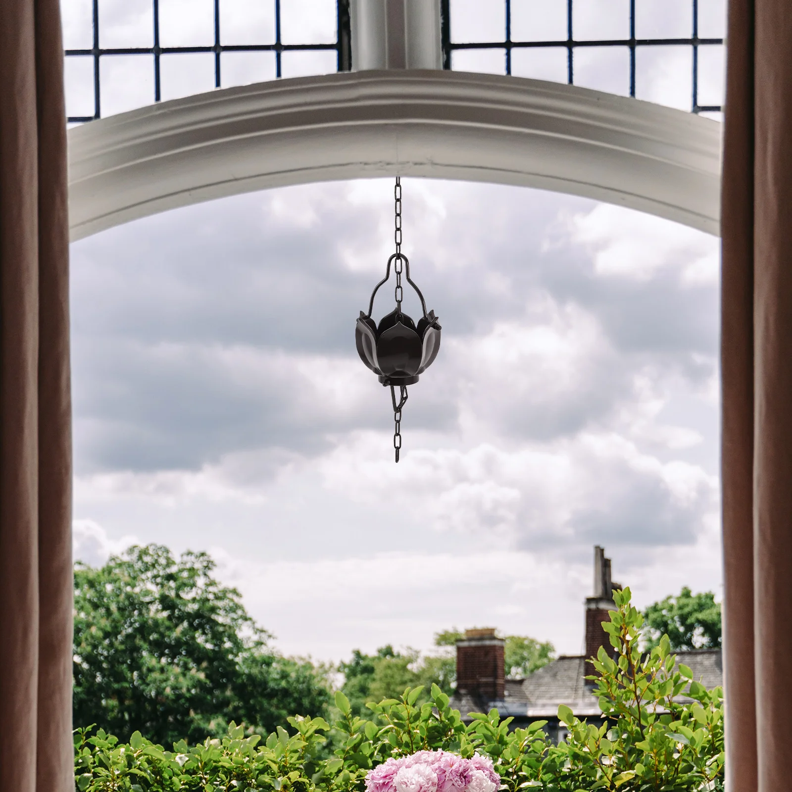 

Aluminum Alloy Rain Chain Durable Quick Drainage for Courtyard Garden Decorative Gutter Rain Chain Hanging Outdoor Decor