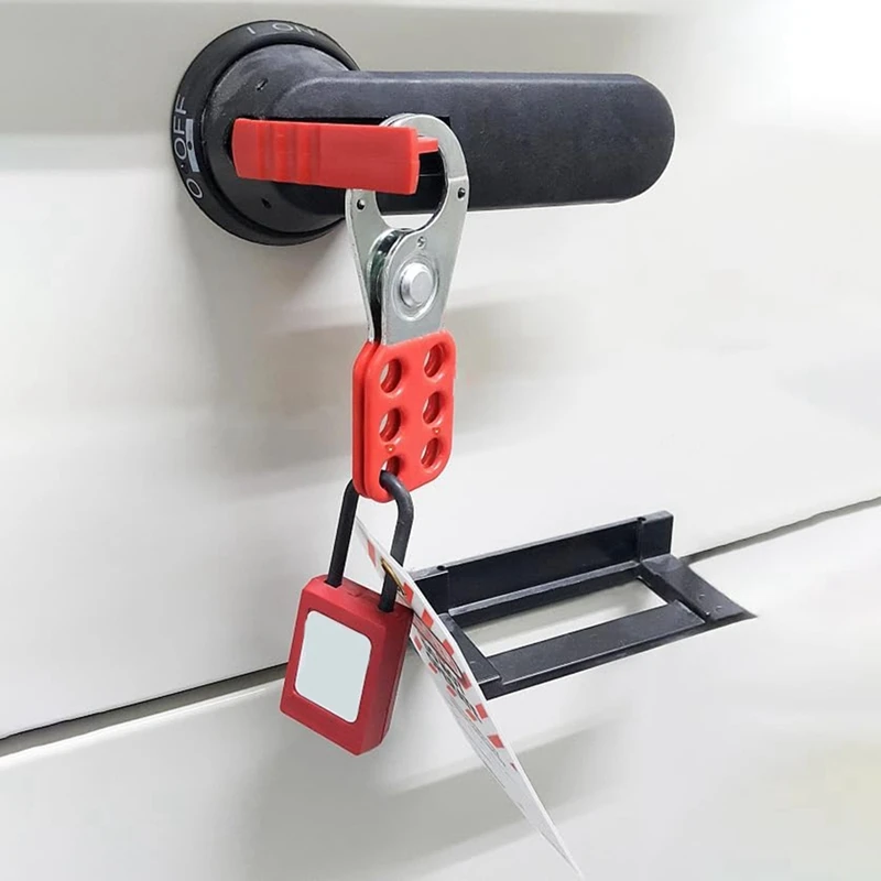 AB15-8 Pack Lock Out Tag Out Hasp,Tamper-Proof Lockout Padlock Hasp, 1 Inch Jaw Diameter Lockout Hasp With 6 Holes Interlock