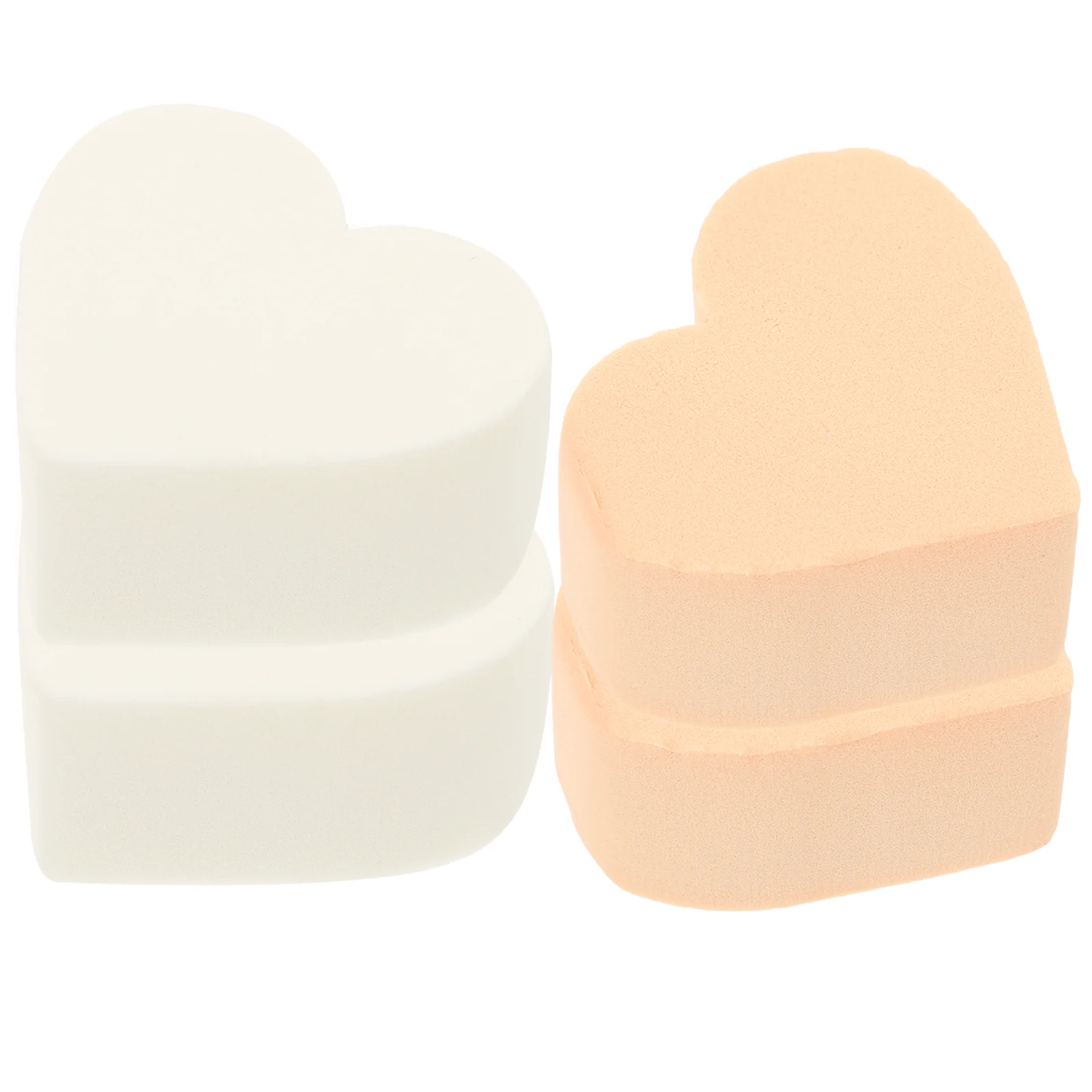 4 pezzi di frullatori in spugna per trucco a forma di cuore, soffio di schiuma ad alta densità per fondotinta liscio, strumento di applicazione in polvere sciolta